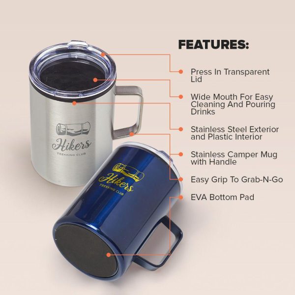 13.5 oz. Wells Stainless Steel Camper Mug  |   Stainless steel Stainless steel Stainless steel