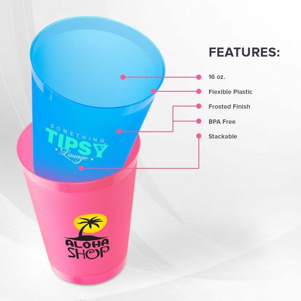 16 oz. Flex Frosted Plastic Stadium Cups  |   Stadium Cups Plastic Cups Stadium Cups