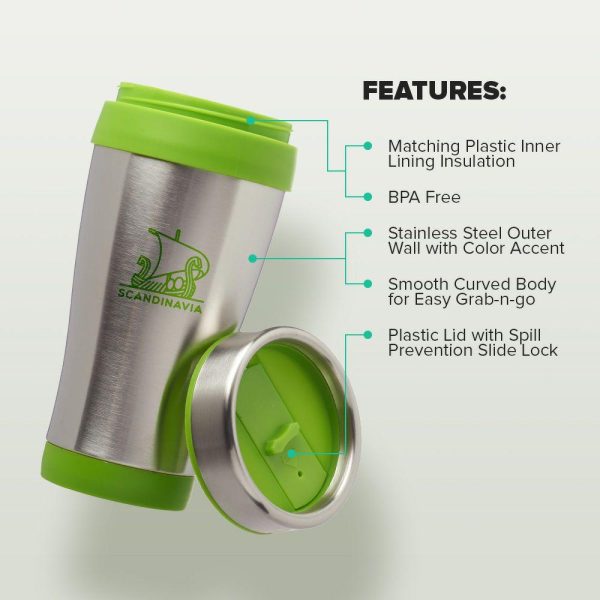 16 oz. Insulated Stainless Steel Travel Mugs  |   Stainless steel Stainless steel Stainless steel