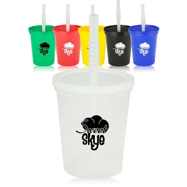 16 oz. Plastic Stadium Cups with Lid and Straw  |   Stadium Cups Plastic Cups Stadium Cups