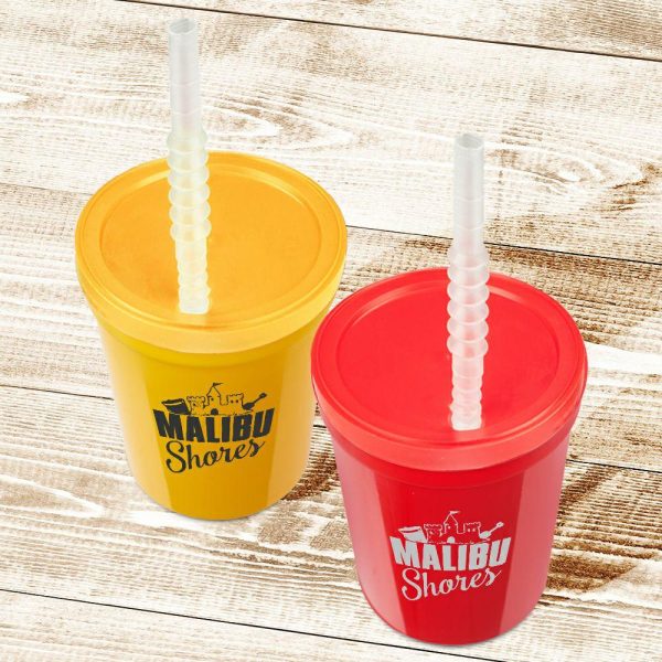 16 oz. Plastic Stadium Cups with Lid and Straw  |   Stadium Cups Plastic Cups Stadium Cups