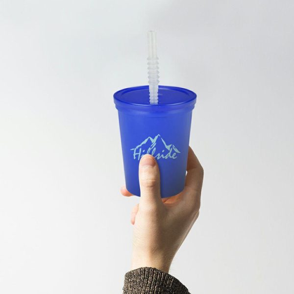 16 oz. Plastic Stadium Cups with Lid and Straw  |   Stadium Cups Plastic Cups Stadium Cups