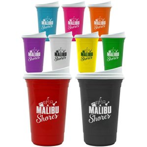 16 oz Varsity Double Wall Tumbler with Slide Lid  |   Plastic Plastic Plastic