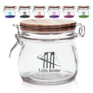 16oz Glass Candy Jars with Wire Wooden Lids  |   Jars Dinnerware Jars