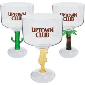 18 oz. Unique Margartita Glasses with Novelty Stem  |   Stadium Cups Plastic Cups Stadium Cups