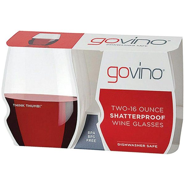 2 Pack Dishwasher Safe Govino® 16 oz Wine Glass  |   Stadium Cups Plastic Cups Stadium Cups