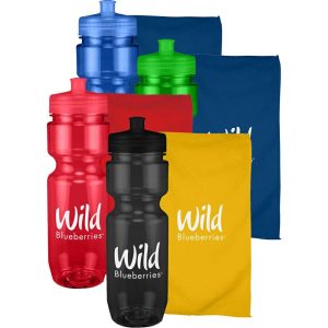 22 oz. Workout Bottle and Towel Sport Sets  |   Plastic Plastic Plastic