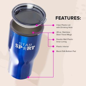 28 oz. Challenger Stainless Steel Travel Mugs  |   Stainless steel Stainless steel Stainless steel