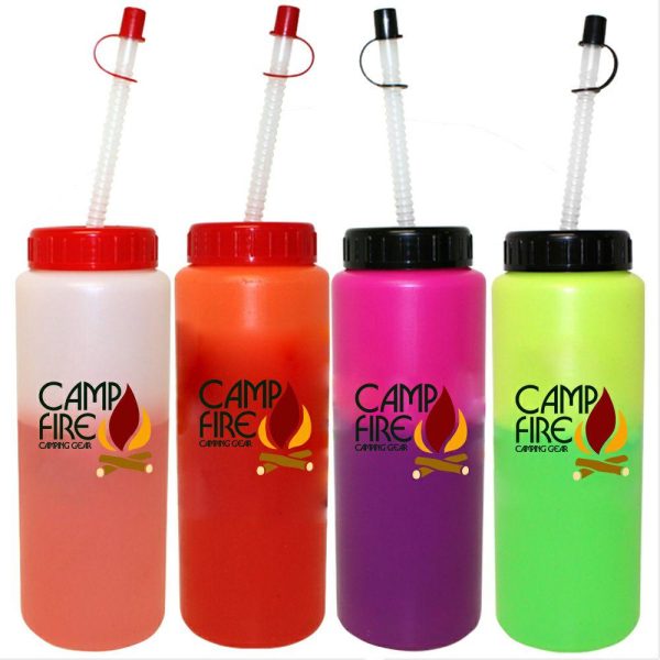 32 oz. Mood Sports Bottles with Flexible Straw  |   Plastic Plastic Plastic