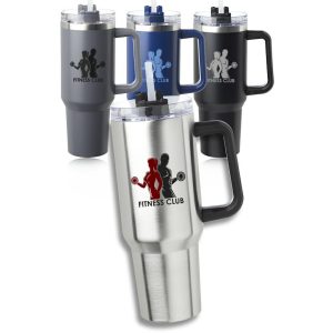 40 oz. Alps Stainless Steel Travel Mugs with Handle  |   Stainless steel Stainless steel Stainless steel