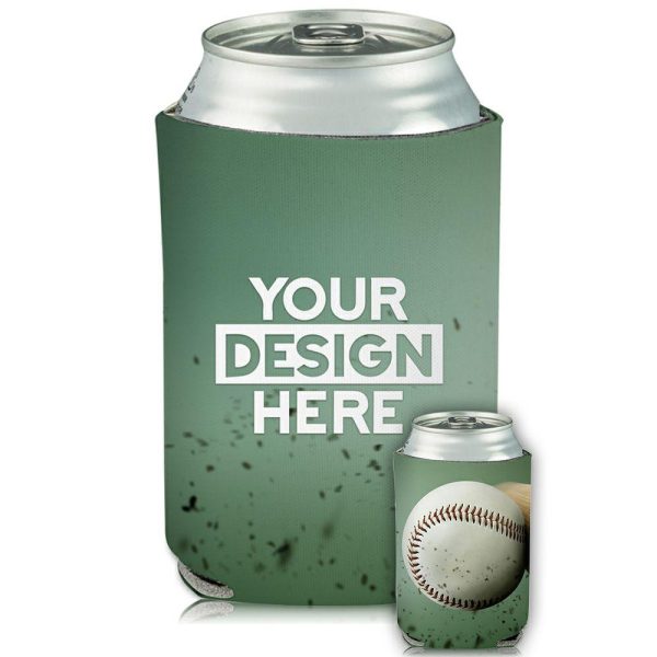 Collapsible Can Cooler Fast Ball Print  |   Foam Can Coolers Can Coolers Foam Can Coolers