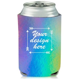 Collapsible Can Cooler Iridescent Print  |   Foam Can Coolers Can Coolers Foam Can Coolers