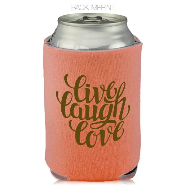 Collapsible Can Cooler Live Love Laugh Print  |   Foam Can Coolers Can Coolers Foam Can Coolers