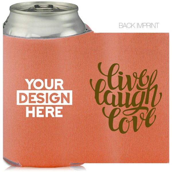 Collapsible Can Cooler Live Love Laugh Print  |   Foam Can Coolers Can Coolers Foam Can Coolers