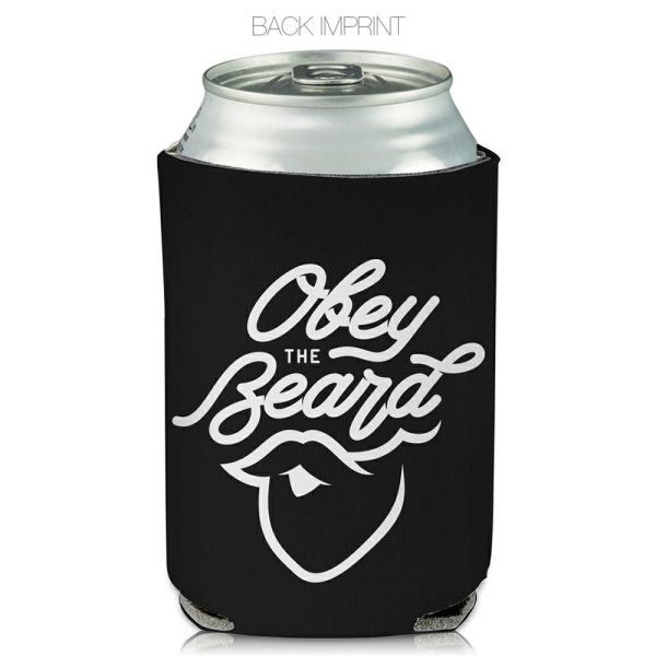 Collapsible Can Cooler Obey The Beard Print  |   Foam Can Coolers Can Coolers Foam Can Coolers