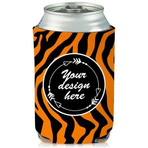 Collapsible Can Cooler Tiger Print  |   Foam Can Coolers Can Coolers Foam Can Coolers