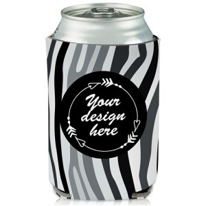 Collapsible Can Cooler Zebra Print  |   Foam Can Coolers Can Coolers Foam Can Coolers