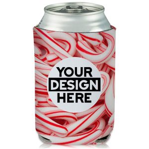 Collapsible Can Coolers Candy Cane Print  |   Foam Can Coolers Can Coolers Foam Can Coolers