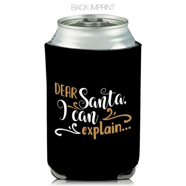 Collapsible Can Coolers Dear Santa Print  |   Foam Can Coolers Can Coolers Foam Can Coolers