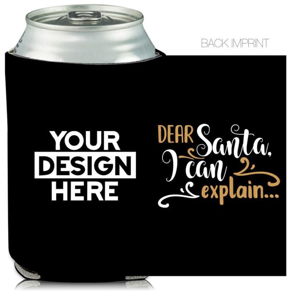 Collapsible Can Coolers Dear Santa Print  |   Foam Can Coolers Can Coolers Foam Can Coolers