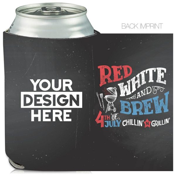 Collapsible Can Coolers Red White and Brew Print  |   Foam Can Coolers Can Coolers Foam Can Coolers