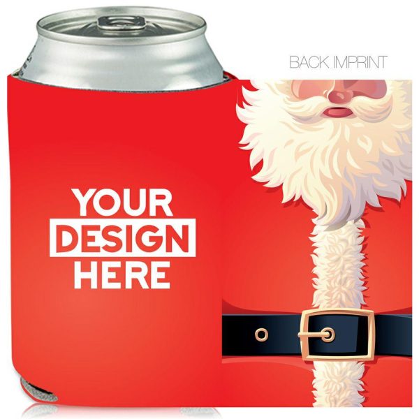 Collapsible Can Coolers Santa Suit Print  |   Foam Can Coolers Can Coolers Foam Can Coolers