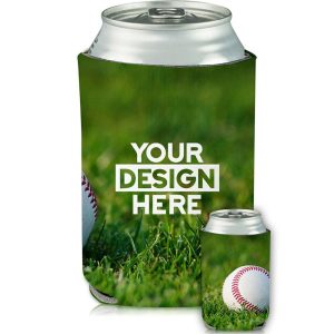 Collapsible Can Cooler Baseball Print  |   Foam Can Coolers Can Coolers Foam Can Coolers